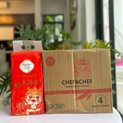 Thùng 4 túi giấy vệ sinh rút treo tường mỗi túi 1280 tờ