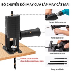 Chuyển Đổi Máy Khoan thành Máy Cưa Điện Cầm Tay - Tặng Kèm 3 Lưỡi Cắt Gỗ Kim Loại Độc Đáo