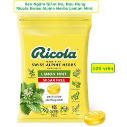 Kẹo Ngậm Giảm Ho, Ngứa Họng Ricola Swiss Alpine Herbs Lemon Mint 105 viên