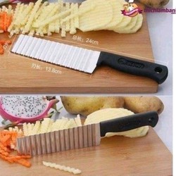 Dao cắt lát sóng Kiwi cán nhựa, size 24 cm