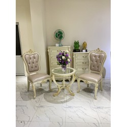 BỘ BÀN TRÀ 2 GHẾ THƯ GIÃN DÁT VÀNG TÂN CỔ ĐIỂN NHẬP KHẨU 939