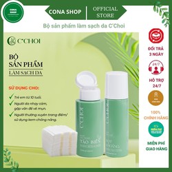 Bộ sản phẩm làm sạch da C'Choi: tẩy trang tảo biển Seaweed Micellar 230ml và sữa rửa mặt bọt khoáng Mineral Foam150ml, cona shop