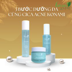 Combo sản phẩm chăm sóc da Serum , nước hoa hồng , kem dưỡng da Konami cica hàn quốc 50ml