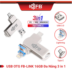 USB 3.0 16G 32G 64G 128G 256G FB-LINK OTG 3in1 Đa Năng (Type-C/Lightning/USB 3.0)