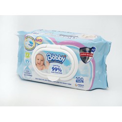 Khăn ướt em bé Bobby không mùi gói 100 miếng