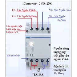 Khởi động từ công tắc tơ 63A 2No 2Nc chuyển mạch nhanh làm ATS không gây mất điện, cầu dao đảo chiều, át đảo chiều