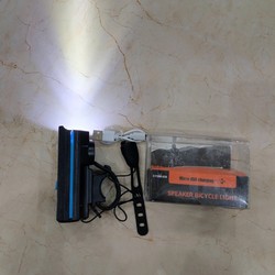 Đèn pha xe đạp có còi to sạc usb bóng led xpe siêu sáng chống thấm nước