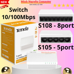 Switch 5 Port Tenda S105, Switch 8 Port Tenda S108 10/100Mb, Chính Hãng - Bảo hành 36 tháng
