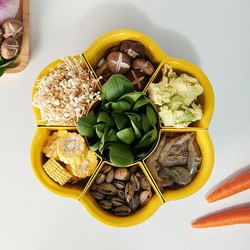 Rổ xoay đựng rau ăn lẩu, rau sống, hải sản chia 7 ngăn