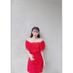Váy nữ thiết kế váy tafta bèo ngực cao cấp xinh xắn đi chơi đi tiệc