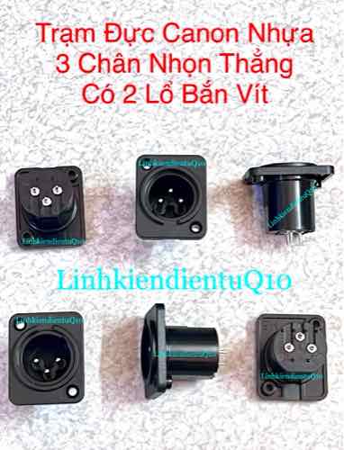 Hình ảnh Trạm Đực Canon Nhựa 3 Chân Nhọn Thẳng ,Có 2 Lổ Bắn Vít