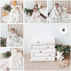 Chăn lông tuyết xuất hàn cao cấp cho bé, mềm mịn, không rụng lông Sendo - jankids