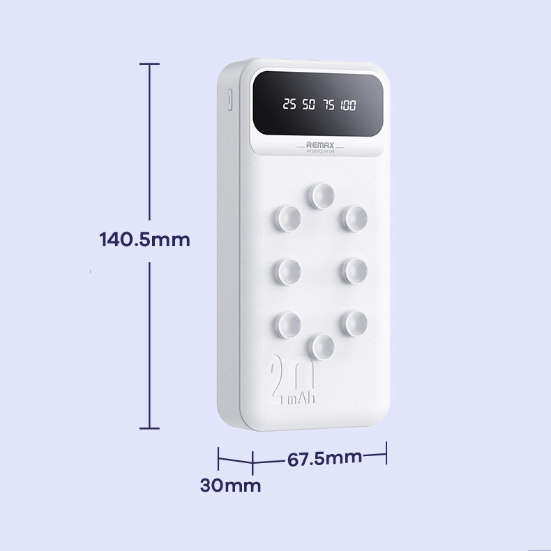 Hình ảnh Pin Sạc Dự Phòng Remax RPP-297 20000mAh 1 cổng USB max 2.1A có hít điện thoại và tích hợp đèn LED báo dung lượng kèm cáp BH 6T