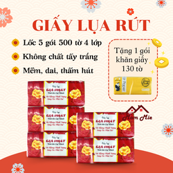 [Tết 2024] Lốc 5 gói khăn giấy rút cao cấp, dày 4 lớp phiên bản Tết. High quality Tissue