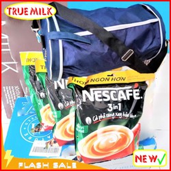 [Mẫu mới] Combo 3 túi Café Nescafe, gói Xanh 46gói x 17g (Tặng kèm +1 Túi du lịch thể thao cao cấp) - cafe sữa đá - nescafe do - ca phe sua da  - ca phe 3in1 - ca phe hoa tan - café pha san - nesxanh46 trueme truemilk truemenews SendoTrueMe