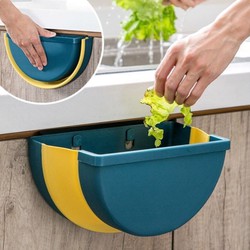 Thùng rác tròn đa năng gấp gọn treo kẹp tủ bếp nhựa dẻo siêu bền cho căn nhà bạn