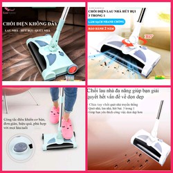 CHỔI ĐIỆN LAU NHÀ QUÉT DỌN DẸP HÚT BỤI THÔNG MINH MẪU MỚI HÀNG CAO CẤP