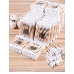 COMBO 6 TÚI (100 Cái/túi) bông tăm gỗ Hai Đầu thân thiện môi trường
