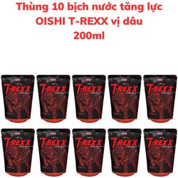 Combo 10 bịch Nước tăng lực không ga OISHI T-REXX vị dâu bịch 190ml