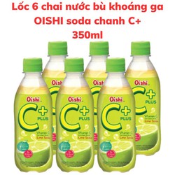 Combo 6 chai Nước bù khoáng có ga OISHI soda chanh C+ chai 350ml