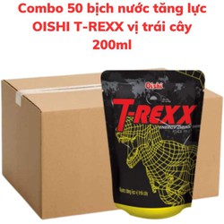 Thùng 50 bịch Nước tăng lực không ga OISHI T-REXX vị trái cây bịch 190ml