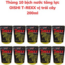 Combo 10 bịch Nước tăng lực không ga OISHI T-REXX vị trái cây bịch 190ml