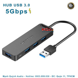 Hub Chia 1x4 USB 3.0 Tốc Độ 5Gbps Chính Hãng Vention Tương Thích  Cao, Đa Chức Năng Chia, Sạc, HDD Box Cho Windows, Mac OS...