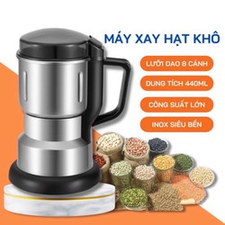 Máy xay hạt khô, xay bột, gia vị cà phê đa năng lưỡi dao cực bén, chất liệu cối inox