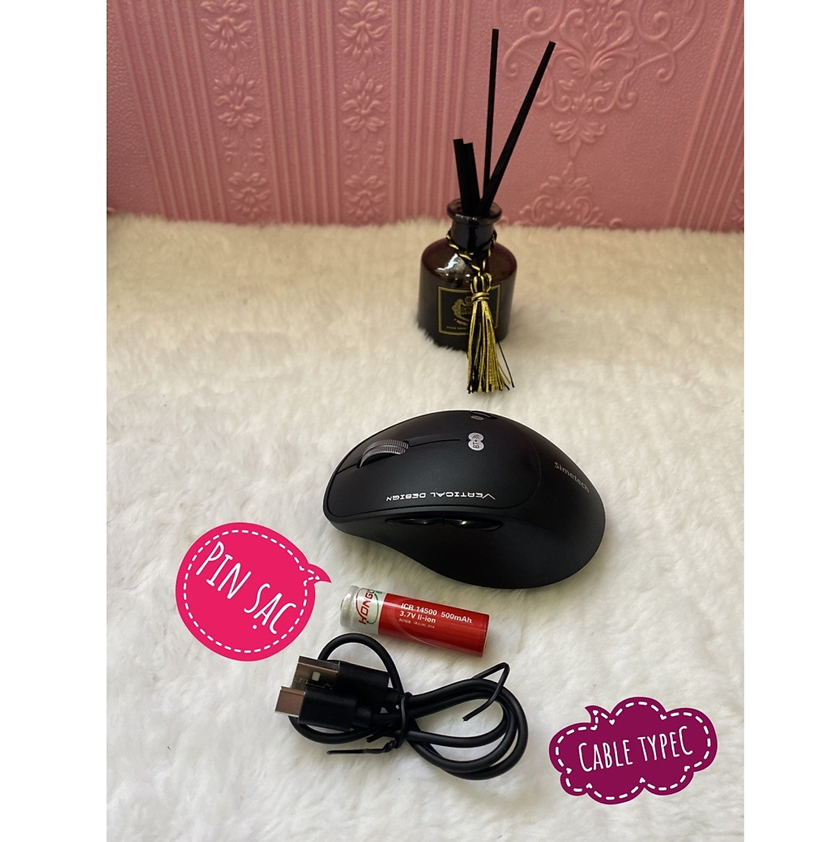 Chuột Wireless kiêm bluetooth Simetech V7300B cho iPhone, iPad, smartphone, máy tính, tivi... (Mã SP: Chuột bluetooth Simetech V7300B)