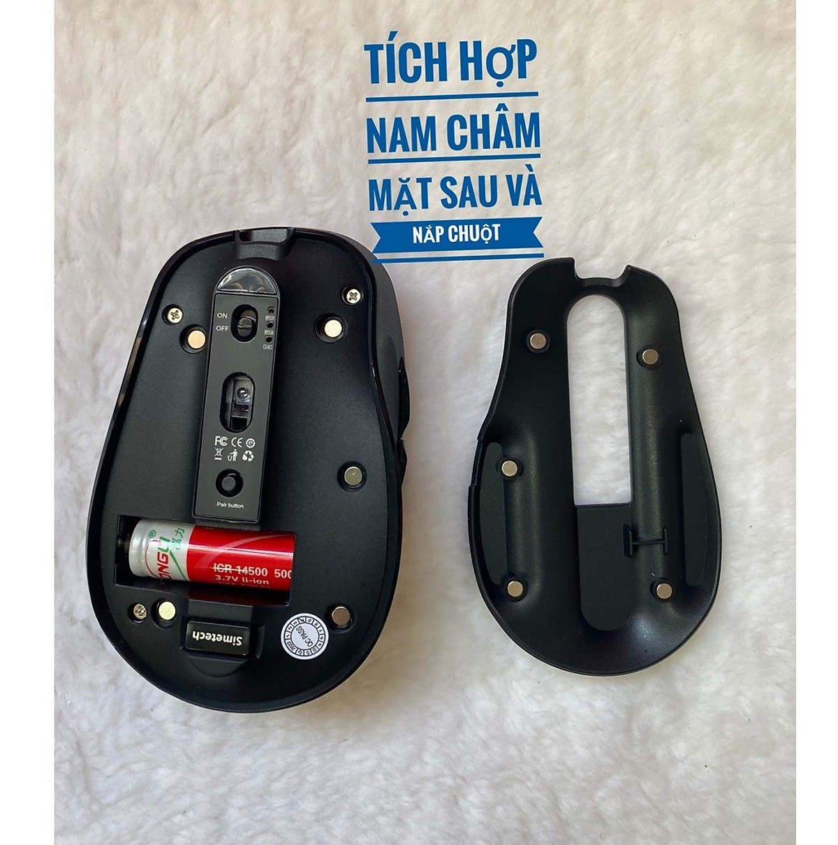 Chuột Wireless kiêm bluetooth Simetech V7300B cho iPhone, iPad, smartphone, máy tính, tivi... (Mã SP: Chuột bluetooth Simetech V7300B)