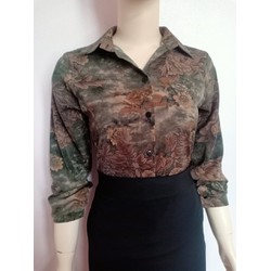 Áo sơ mi nữ lụa tằm dài tay cao cấp công sở họa tiết 3D dáng cơ bản thanh lịch, áo sơ mi thiết kế A4450 (ảnh thật) đủ size 40-90kg