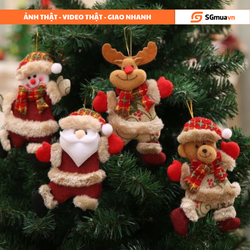 Phụ kiện treo trang trí giánh sinh nhà cửa đêm tiệc Noel gấu bông treo
