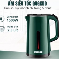 Ấm Siêu Tốc 2 Lớp Guckoo 2.5 LIT Ấm Đun Nước Siêu Tốc Công Suất Lớn 1500W Tiết Kiệm Điện