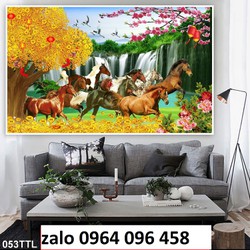 Tranh gạch 3d ốp tường mã đáo thành công - 432XC
