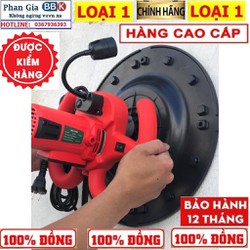Máy trát tường xoa vữa, đánh bóng xoa hồ HIMOKI TẶNG 2 ĐẾ XOA NHỰA cao cấp công xuất lớn 2500W - khấy sơn máy trà nhám