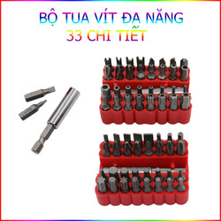 Bộ Mũi Vít 4 Kiểu 33 Chi Tiết: Đầu Mở Ốc, Vít + Đầu Gắn Có Nam Châm
