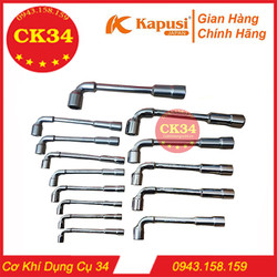 Tuýp điếu chữ L Kapusi kích cỡ từ 6-19mm chất liệu CRV, cờ lê điếu, ống điếu 2 đầu vặn ốc