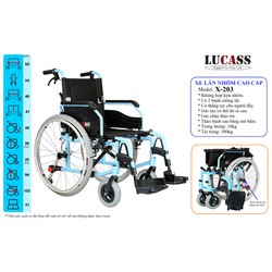Xe lăn nhôm cao cấp cho người mập nặng ký X203 lh HCM 093lh8276h115