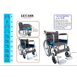Xe lăn Tiêu chuẩn Lucass caro Có thắng tay
