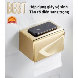 Hộp đựng giấy vệ sinh Màu vàng Tân cổ điển sang trọng (hình hộp)