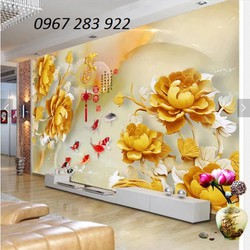 Tranh ốp tường gạch men hoa mẫu đợn 3d