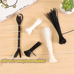 Dây Rút Nhựa - Dây Thít Nhựa Lạt Khóa Siêu Chắc Nhiều Size Đen Trắng chằng buộc dây điện, buộc cành cây, buộc gọn đồ đạc