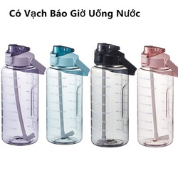 Bình nước 2L có vạch báo nhắc nhở uống nước