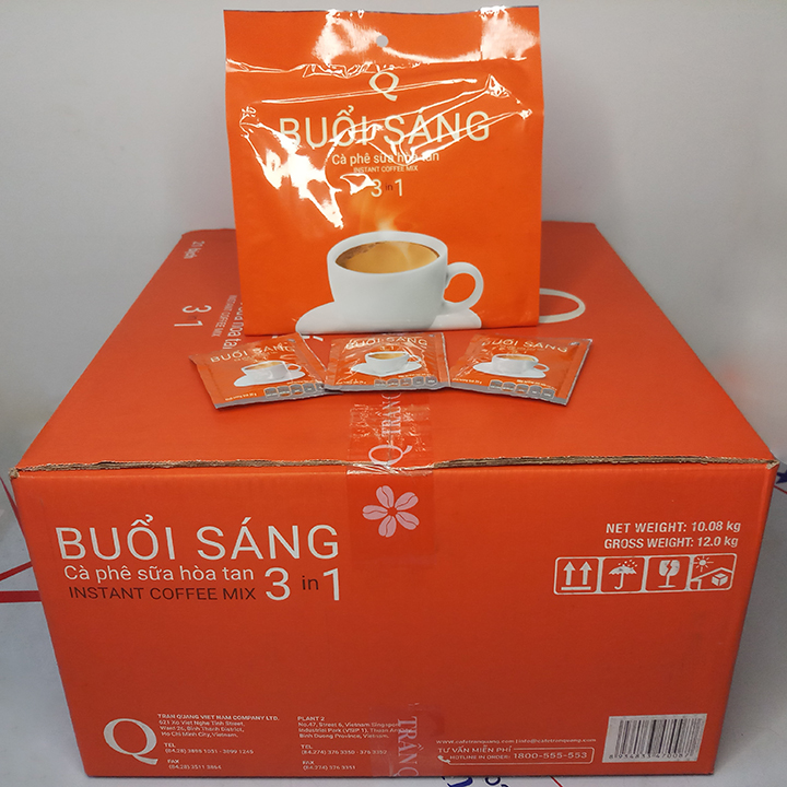 Cà phê sữa Buổi Sáng Trần Quang bịch 480g (24 gói vuông x 20g) (Mã SP: CPSBSGVTQ19)