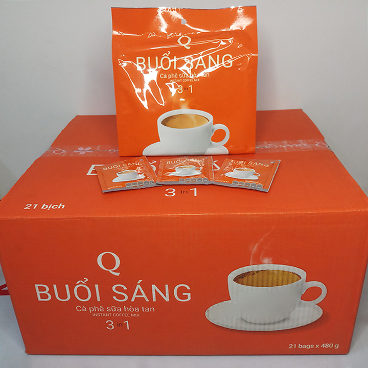 Cà phê sữa Buổi Sáng Trần Quang bịch 480g (24 gói vuông x 20g) (Mã SP: CPSBSGVTQ19)