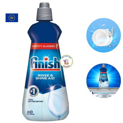 Chai 400ml Nước Làm Bóng Chén Bát Finish Rinse & Shine Aid, Nhập Khẩu Châu Âu Chính Hãng