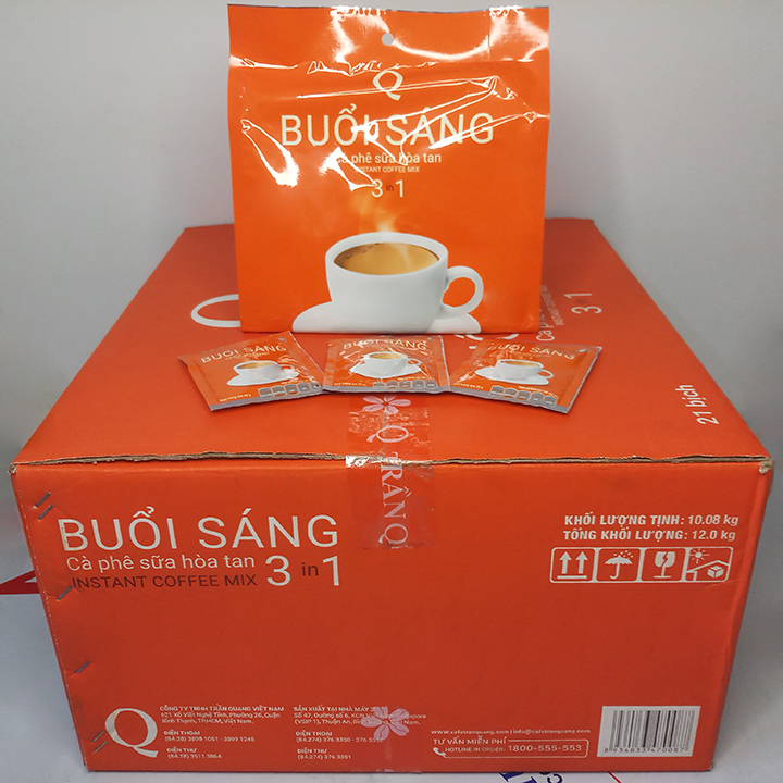 Cà phê sữa Buổi Sáng Trần Quang bịch 480g (24 gói vuông x 20g) (Mã SP: CPSBSGVTQ19)