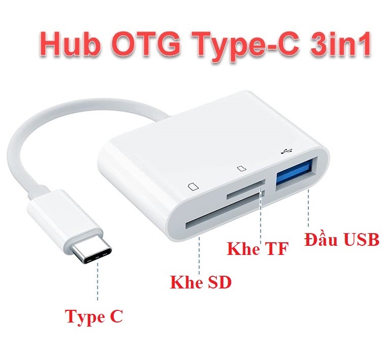 Hub OTG Type-C đọc thẻ nhớ đa năng (Mã SP: Hub_Type-C)