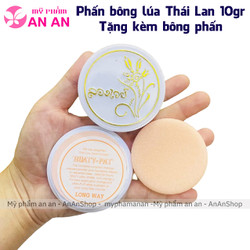Phấn bông lúa Thái Lan hộp 10gr Tặng kèm bông phấn, phấn phủ trang điểm Bông lúa LONG WAY - Hàng chính hãng