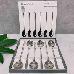 Set 6 THÌA CÁN DÀI INOX 304 CAO CẤP BỀN ĐẸP TIỆN LỢI